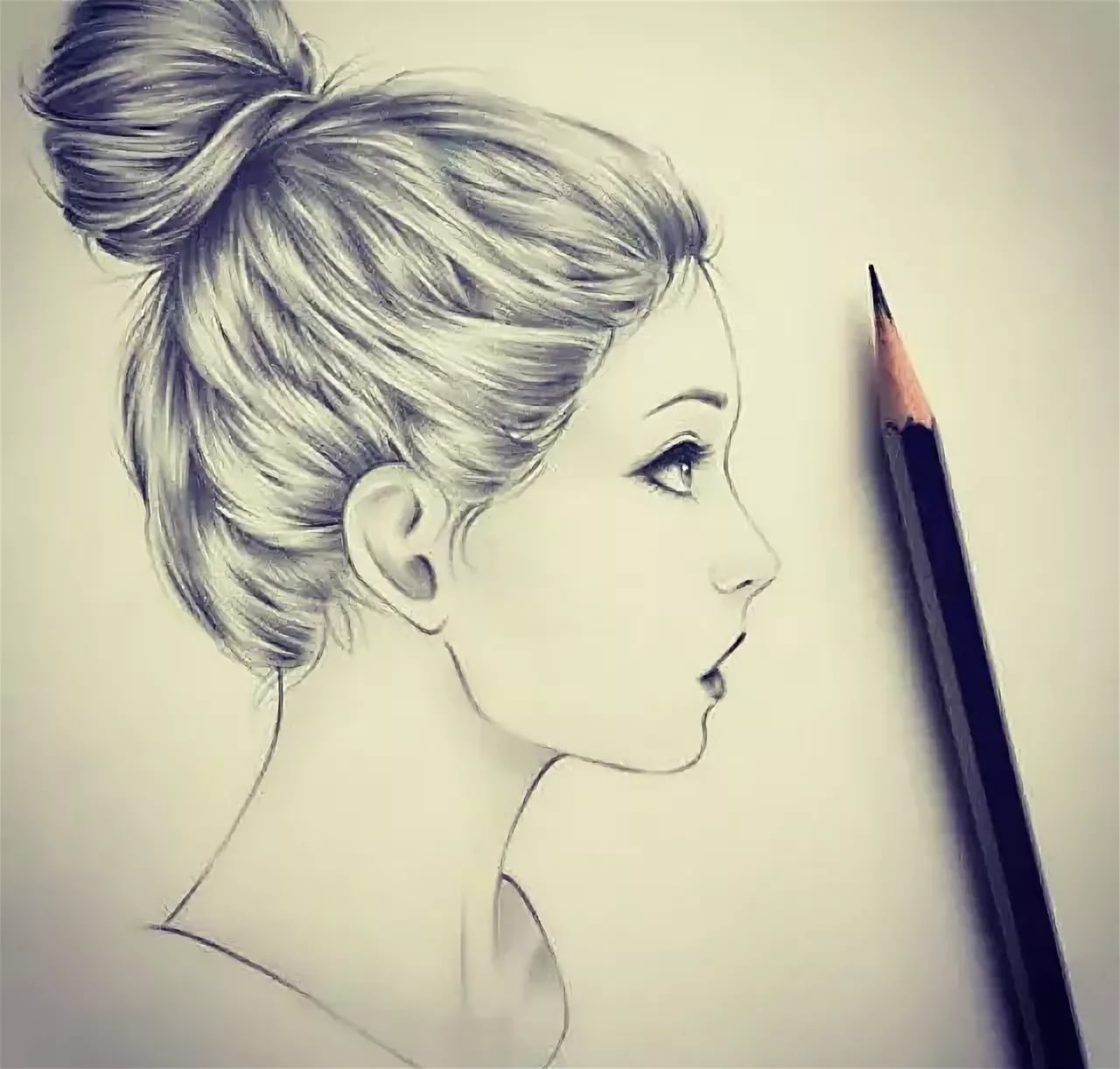 Красивые девушки рисунки карандашом легкие
