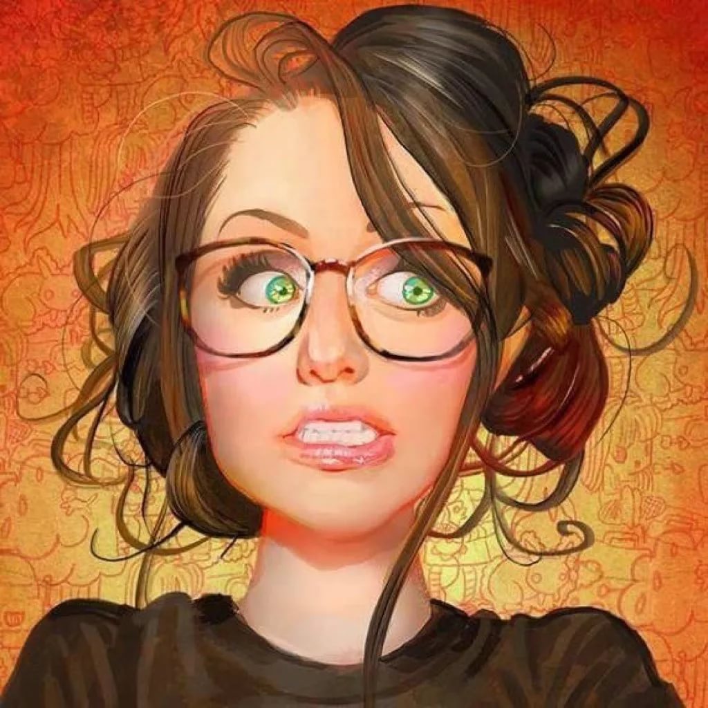 Картинка на аватарку для женщины прикольные. Девушка в очках рисунок. Женщина мультяшная.