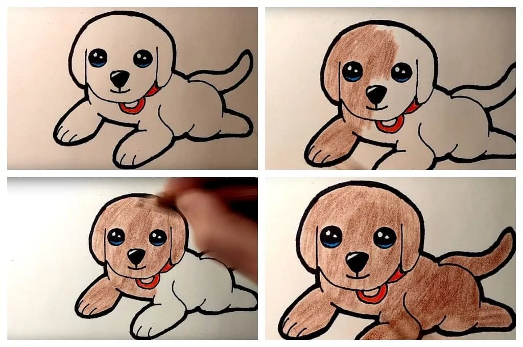 Как правильно нарисовать щенка - 92 фото