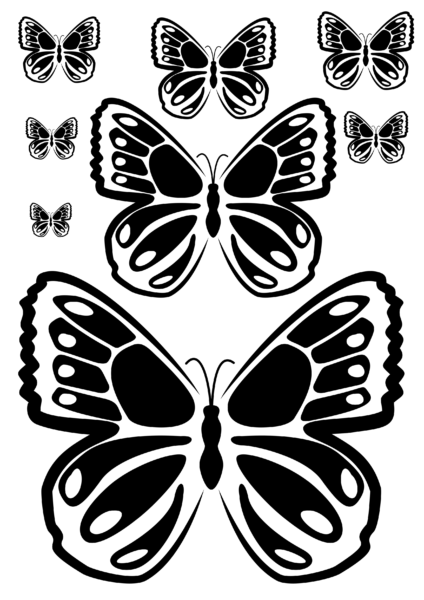 215 шаблонов и трафаретов бабочек для вырезания из бумаги и распечатки