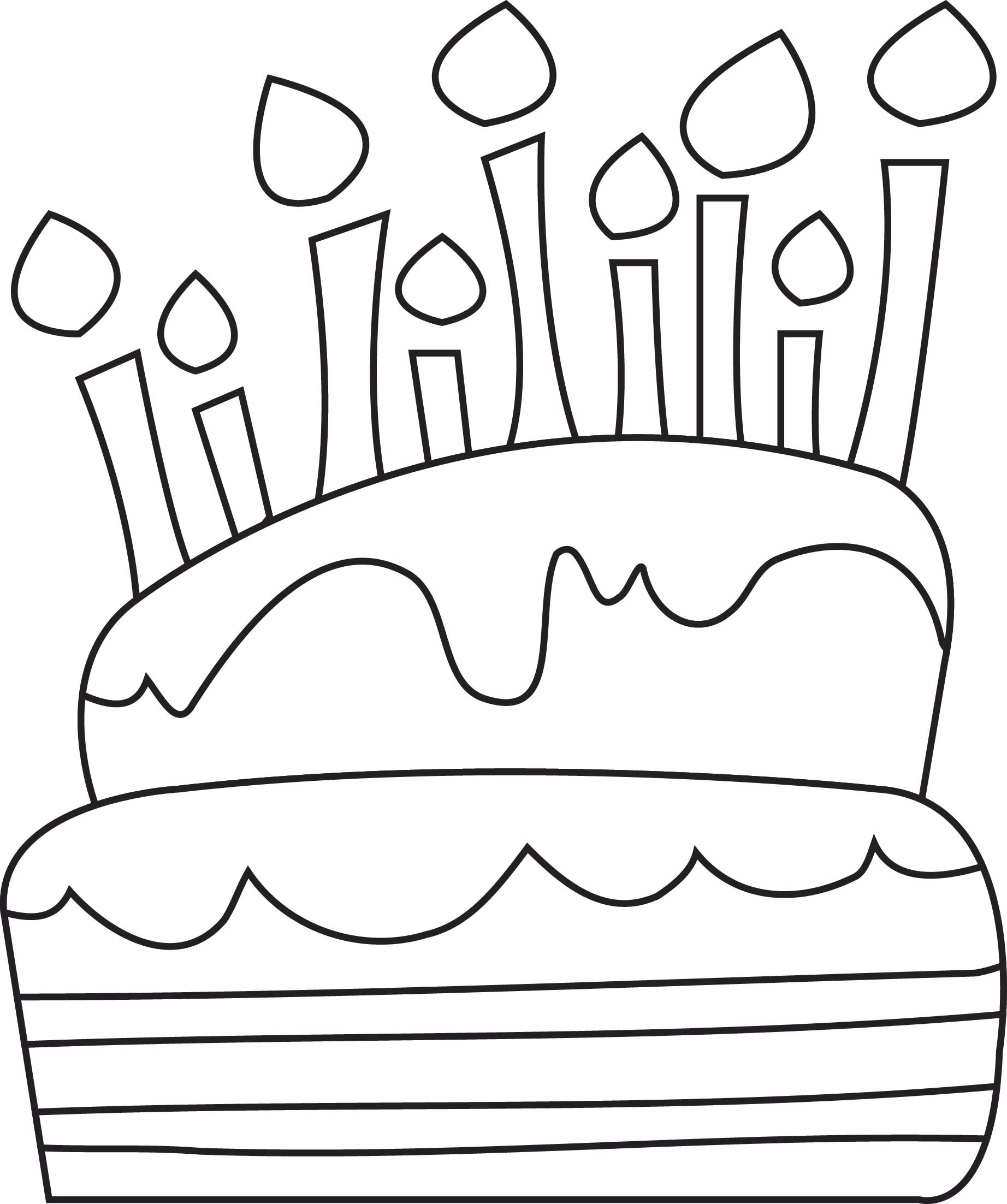 Шаблон торта для рисования для детей