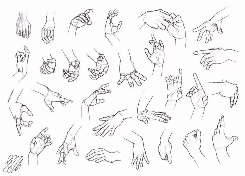 120 картинок с референсами рук для рисования