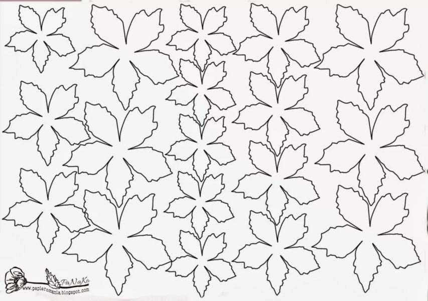 150 трафаретов листьев и цветов для вырезания и распечатки