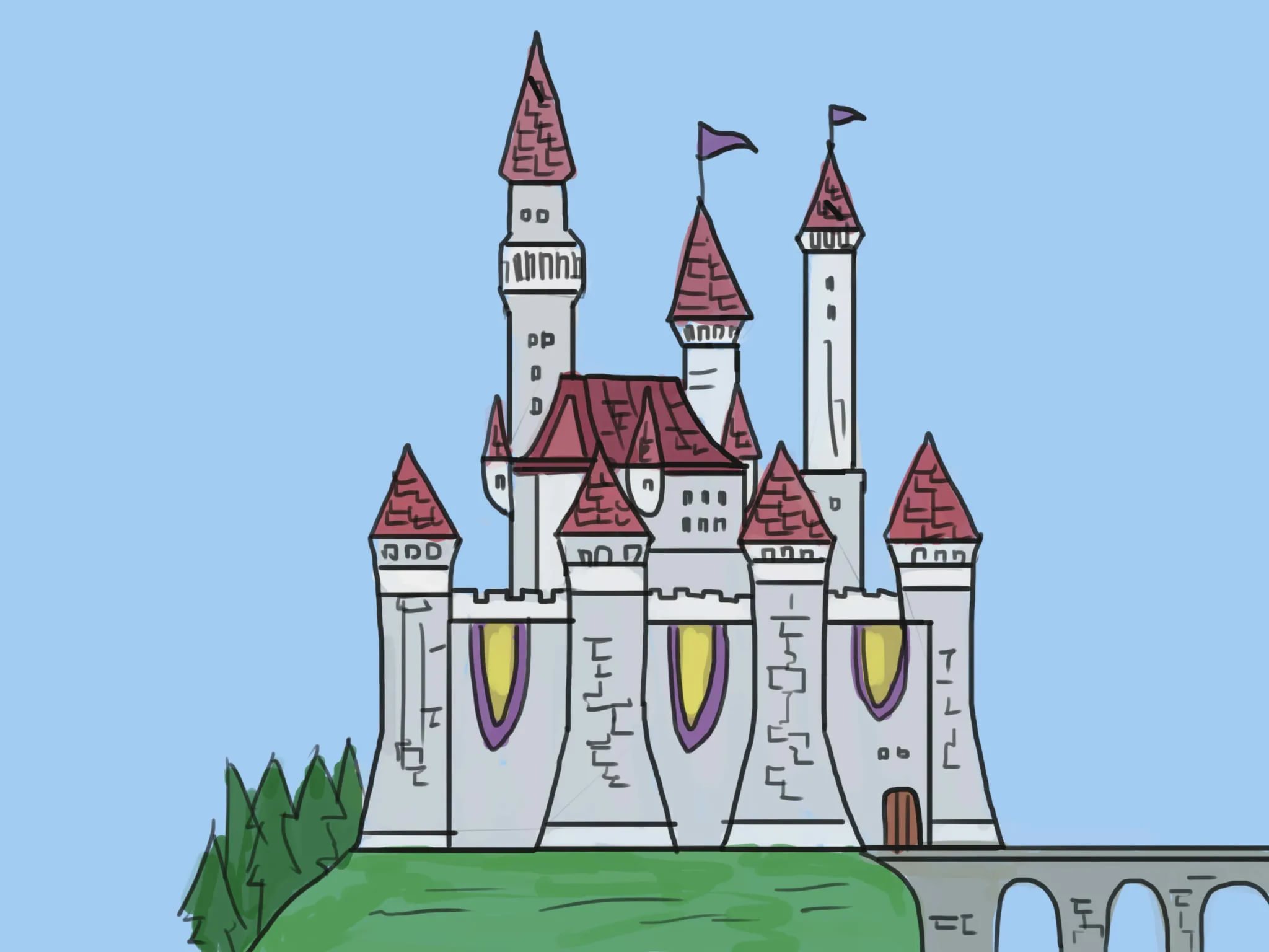 Замок для рисования для детей