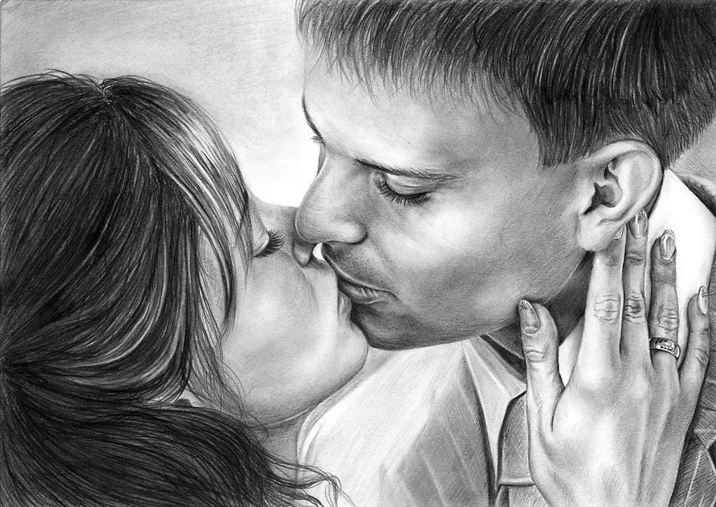Картинки мужчина и женщина нарисованные карандашом