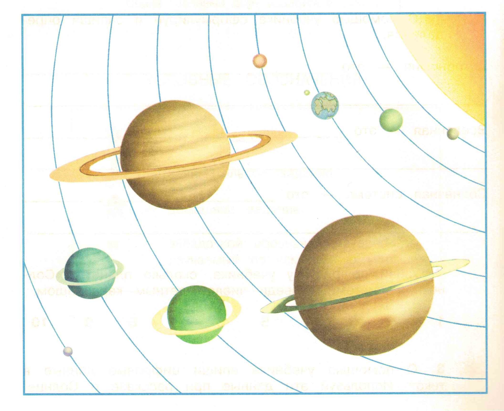Солнце и планеты рисунок