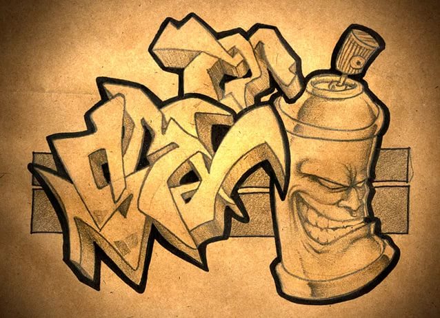 100 легких граффити рисунков для начинающих