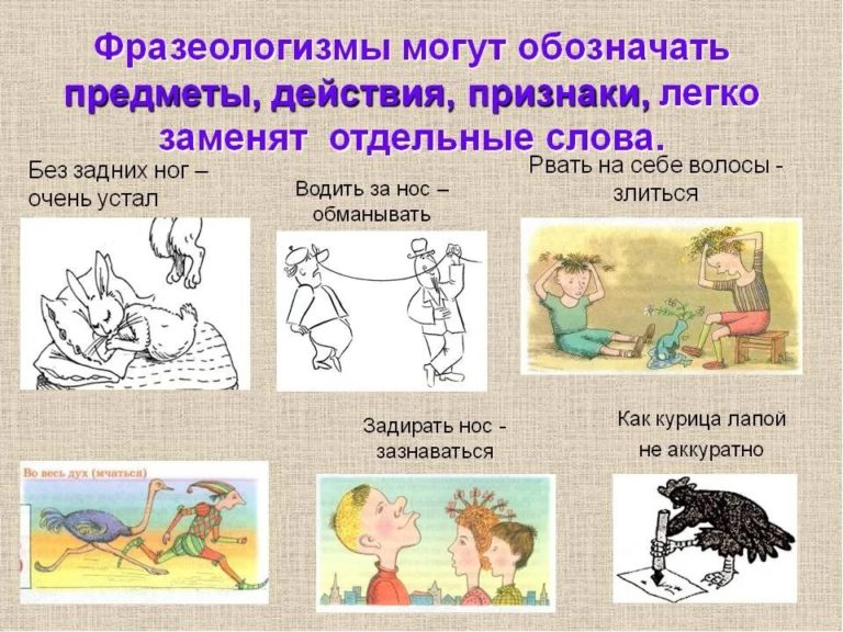 Фразеологизмы примеры и их значение с картинками