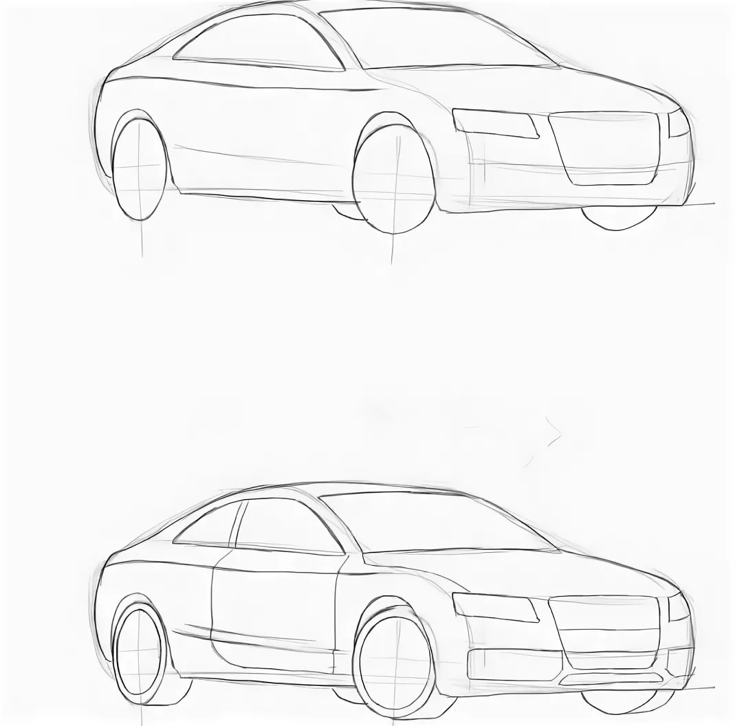 Картинка как нарисовать легковую машину