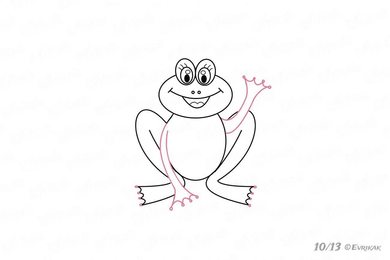 Царевны лягушки поэтапно. Царевна лягушка поэтапное рисование. Лягушка рисунок для детей карандашом. Царевна лягушка карандашом. Рисунок лягушки для детей легкий.