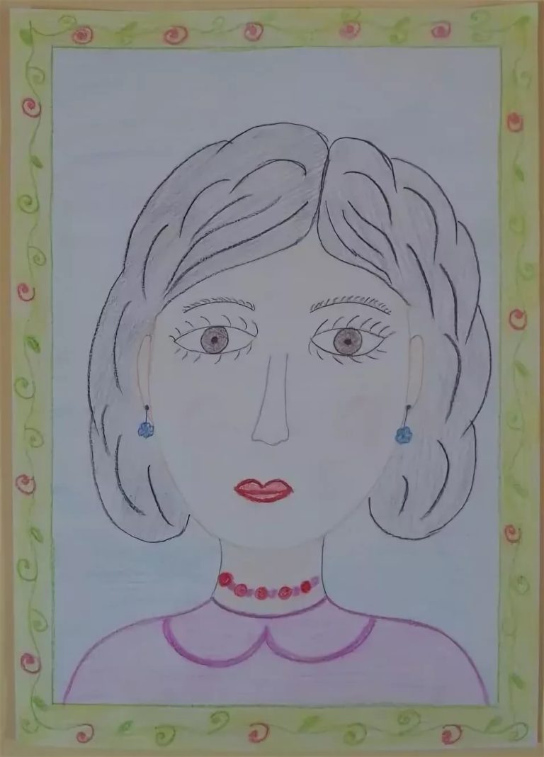 Рисование портрета мамы для дошкольников