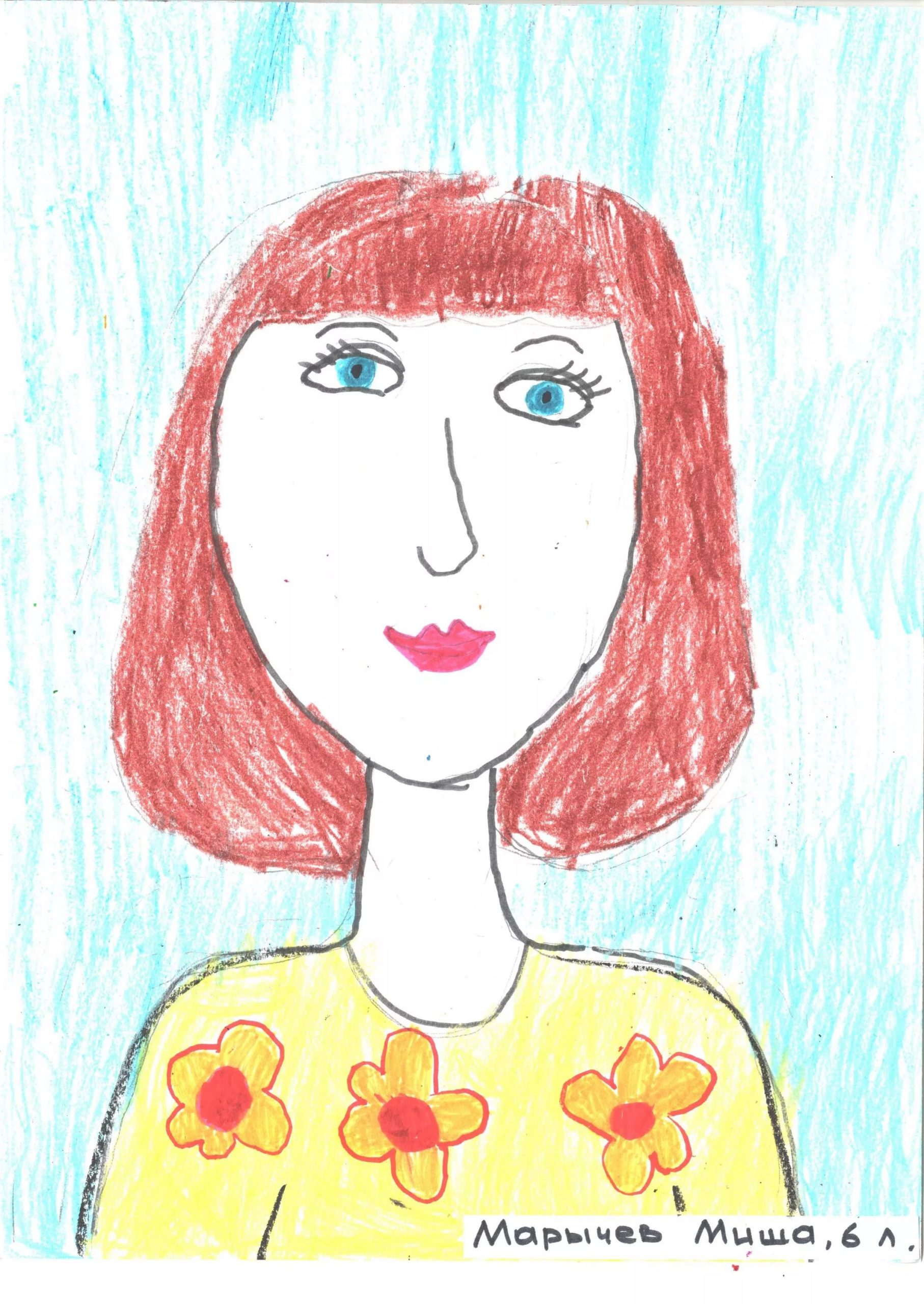 Портрет мамы рисунок