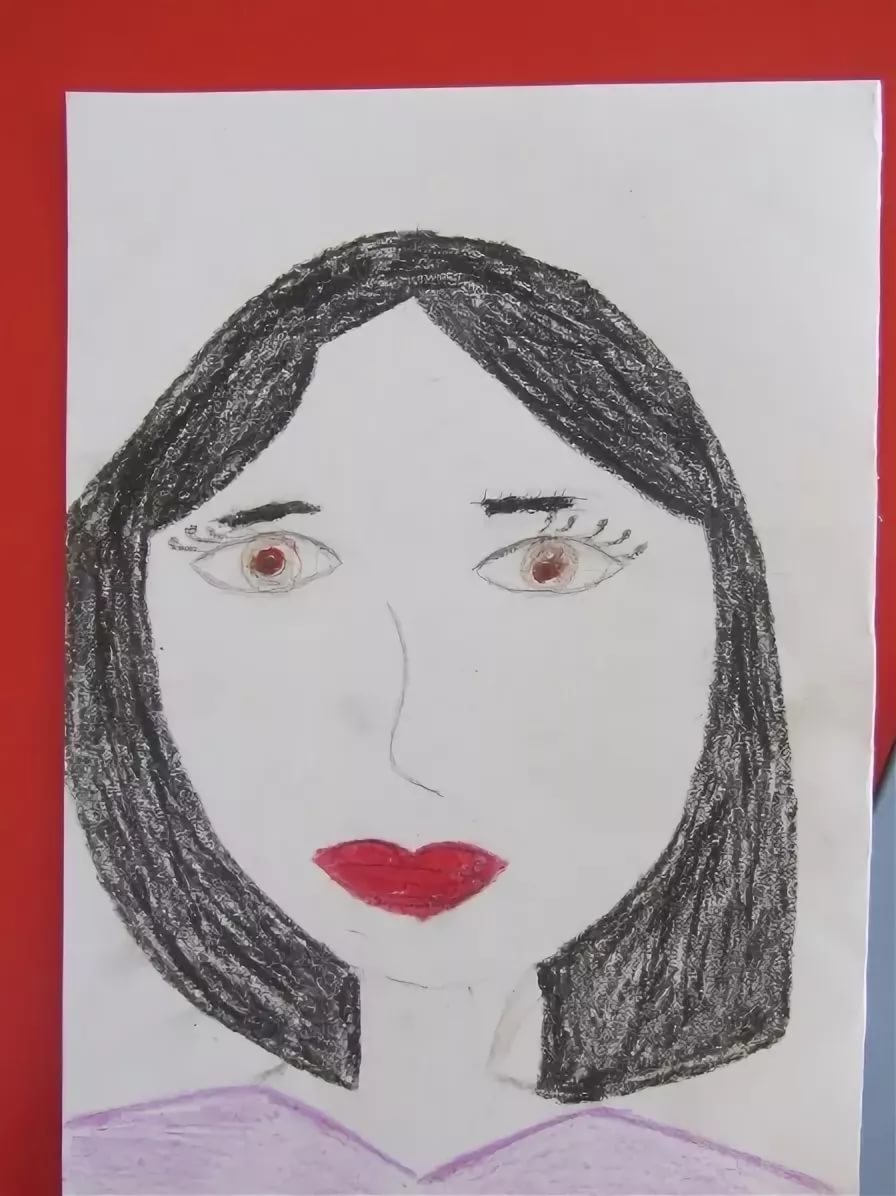 Рисунок портрет своей мамы