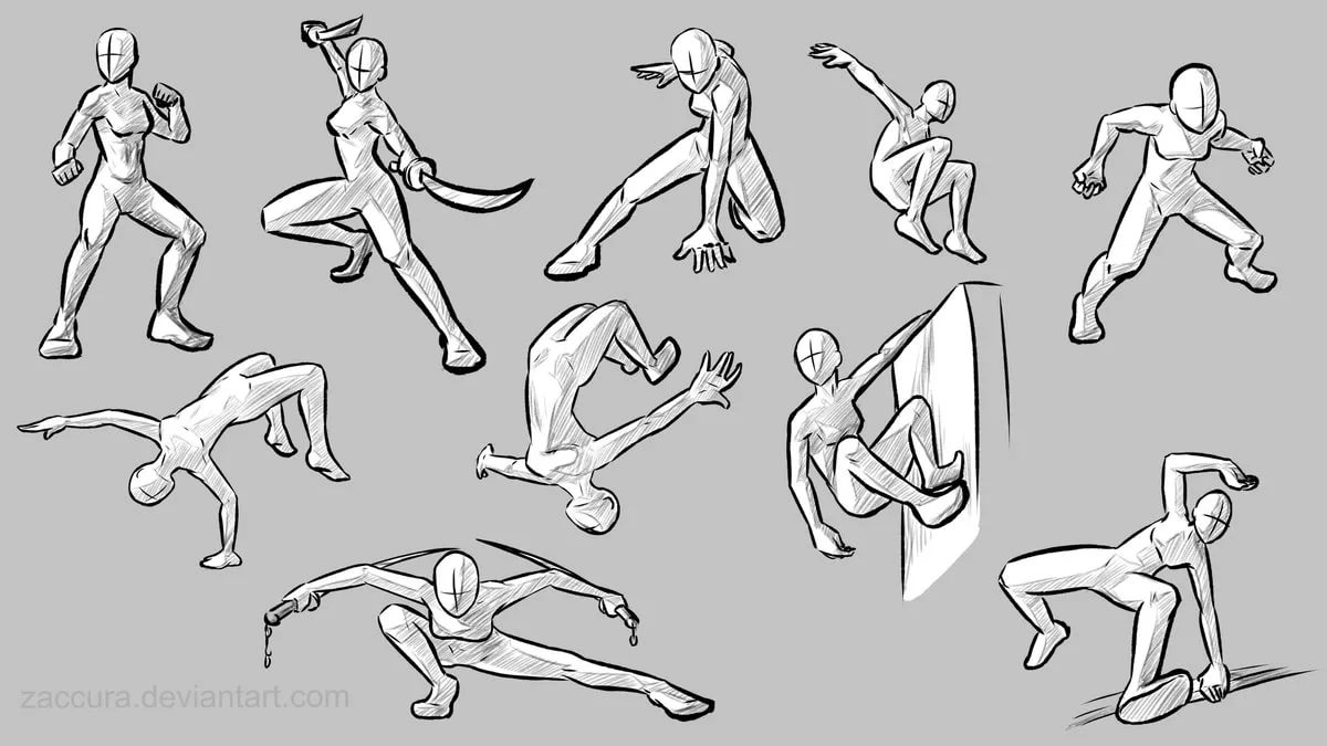 Anime action poses reference