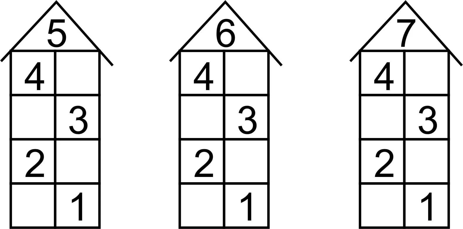Состав чисел от 1 до 10 домики в картинках распечатать