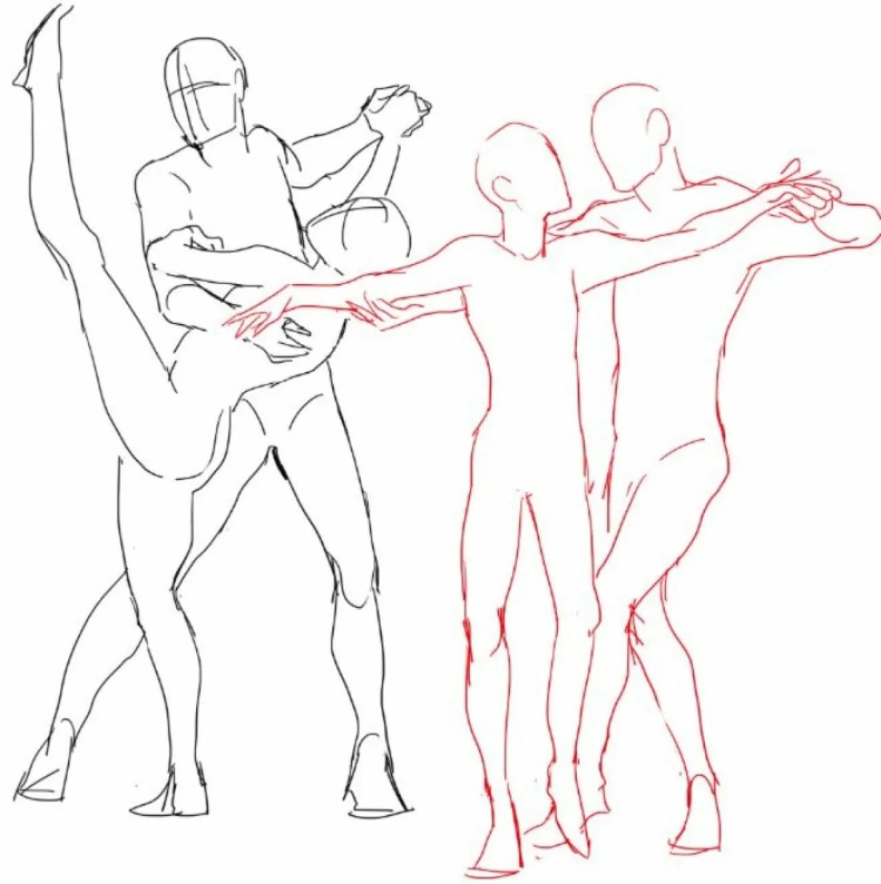 Dancing poses drawing reference