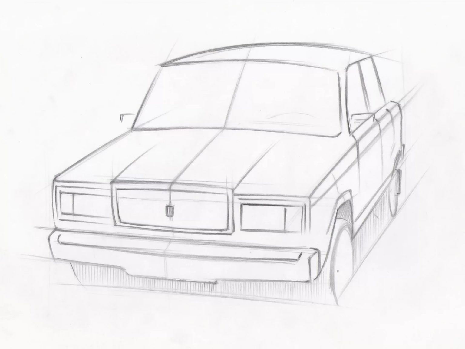 Рисунок машины карандашом