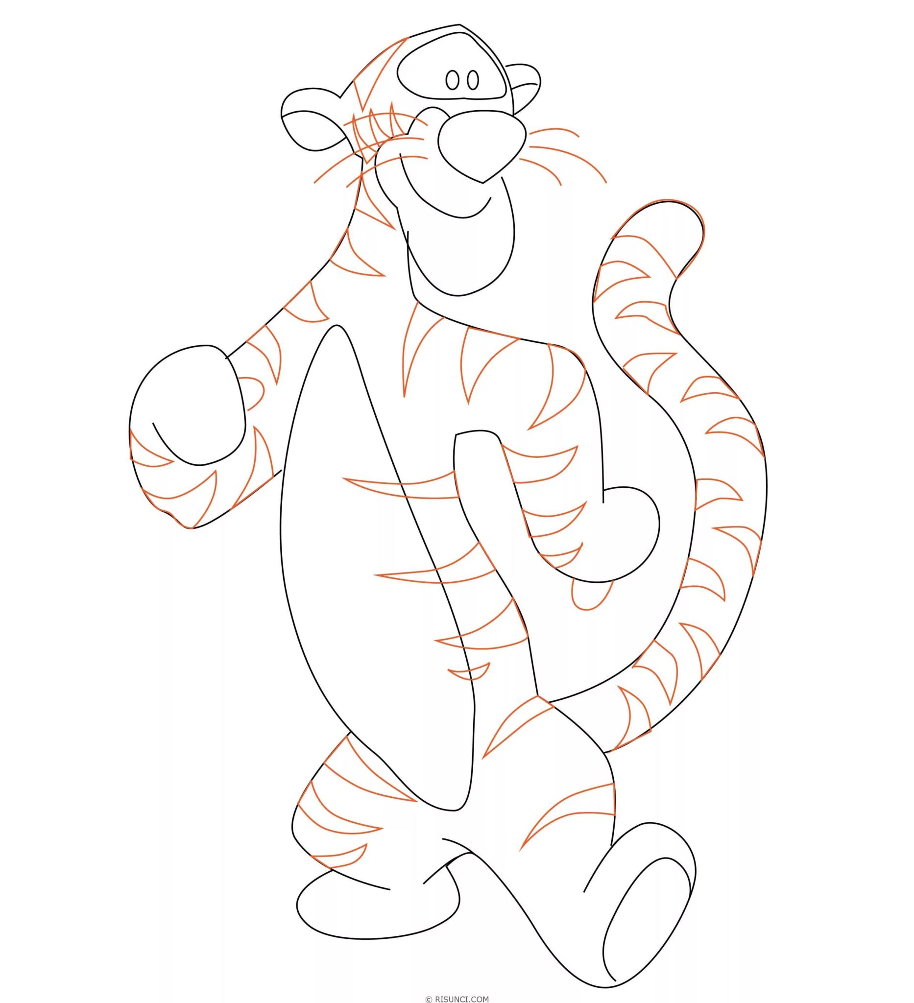 Символ года тигр рисунок карандашом
