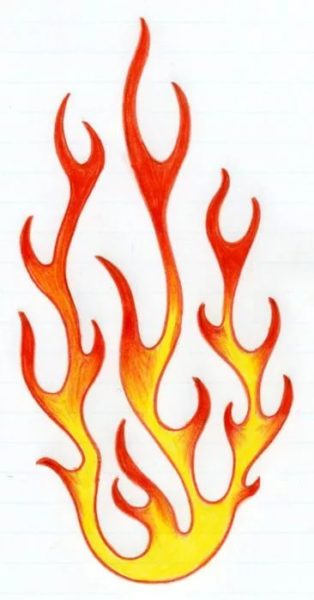 Как нарисовать огонь: 45 рисунков
