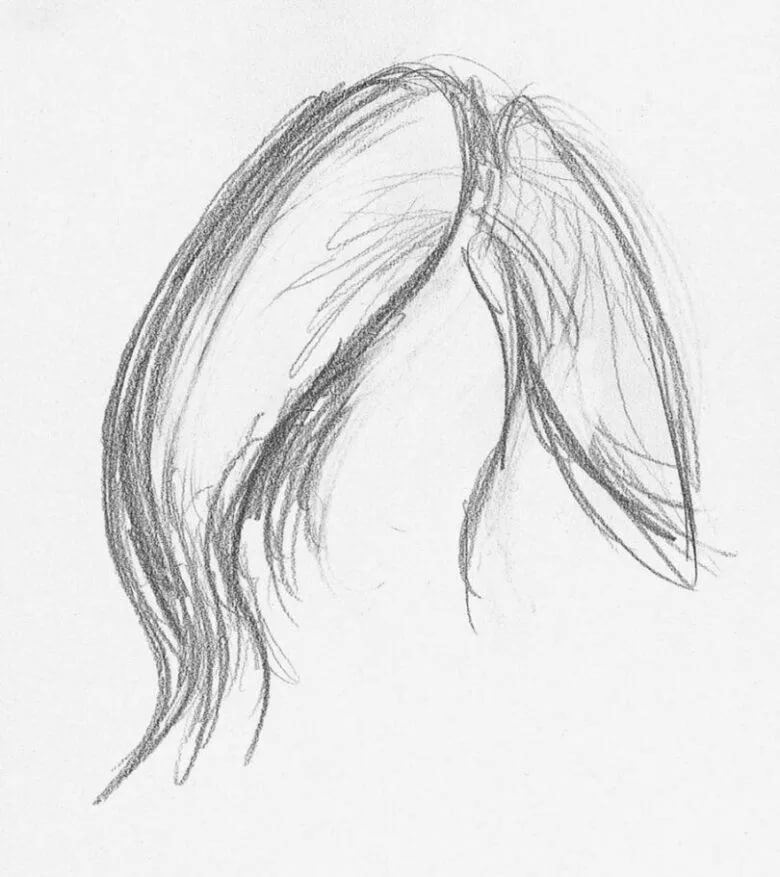 Нарисовать волосы карандашом поэтапно
