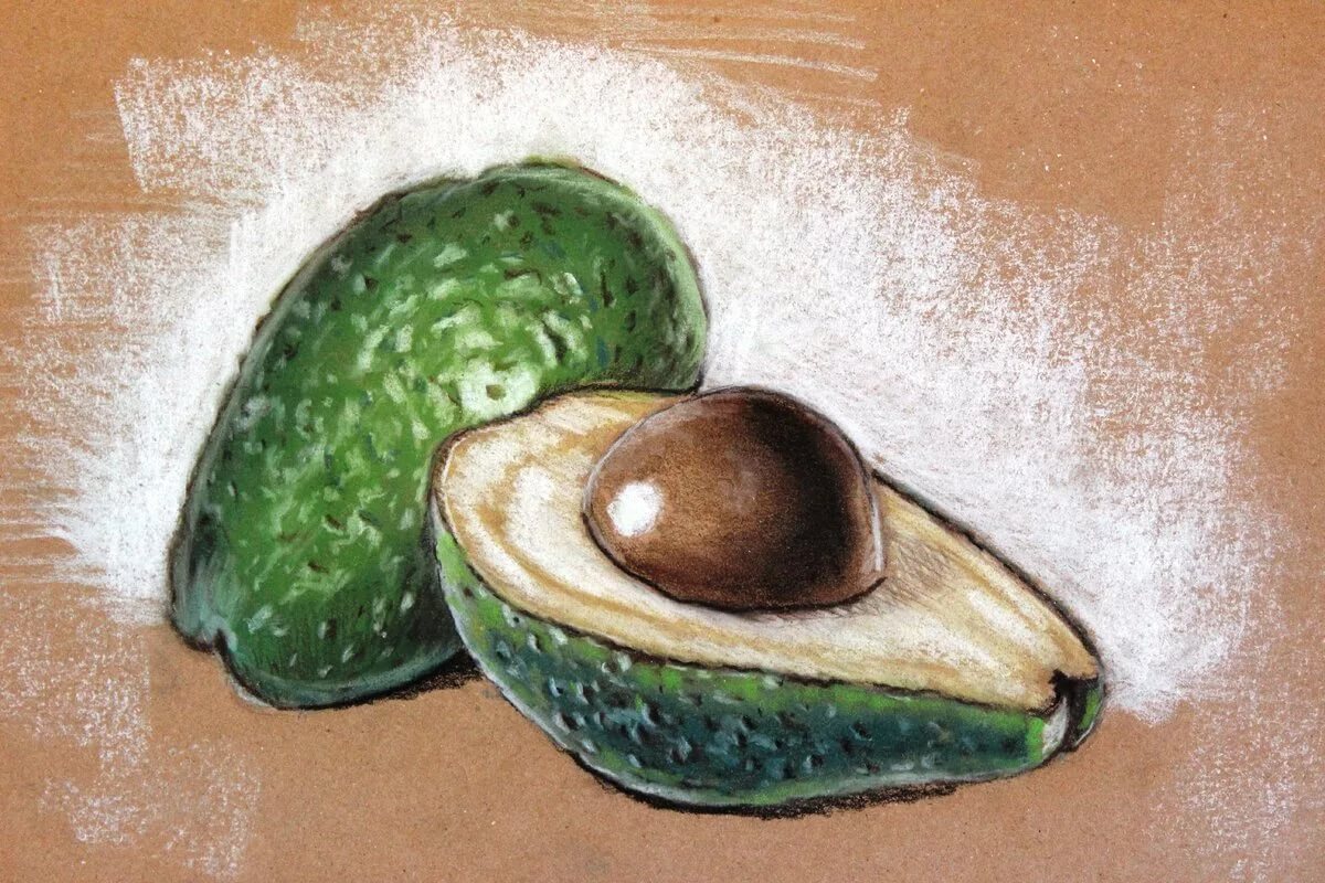 Фото нарисованного авокадо