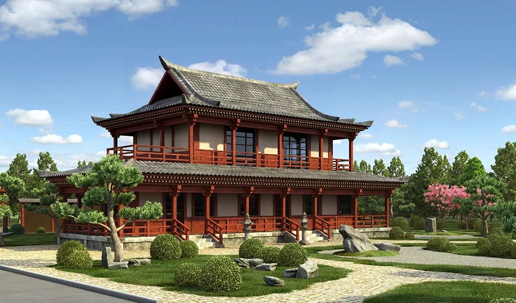 Какой китайский дом. Минка дом в Японии. Традиционное японское жилище Минка. Минка деревенский дом в Японии. Архитектура Японии Минка.