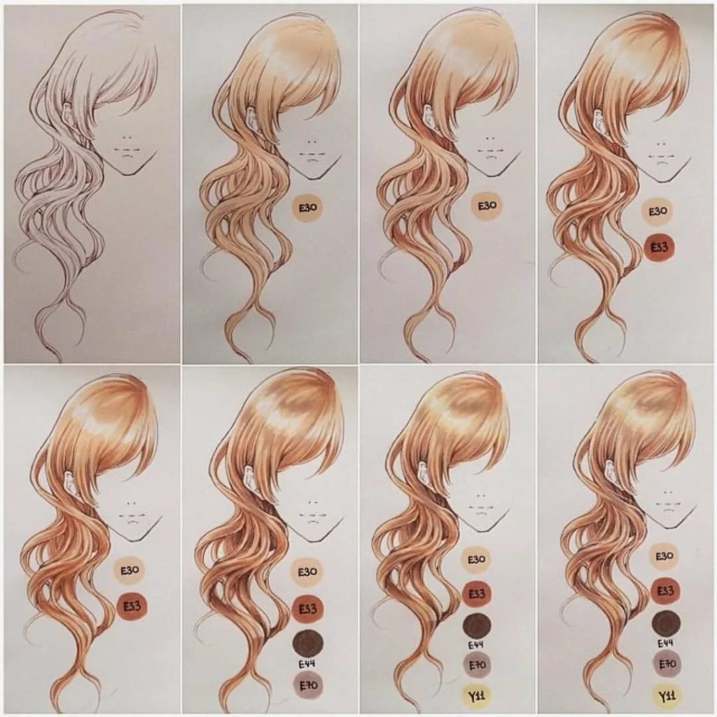 Туториал рисования волос